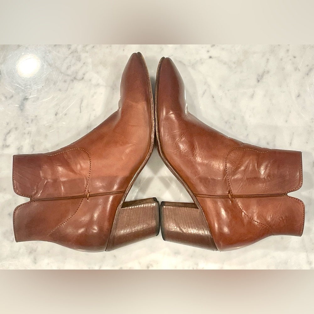 Diva Shoes Firenze Italian Cognac Leather Ankle Boots, zip, 40, EUC - Picture 8 of 16